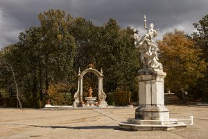 Plaza de Las Ocho Calles. Jardines del Palacio Real de La Granja de San Ildefonso. Segovia. España.
